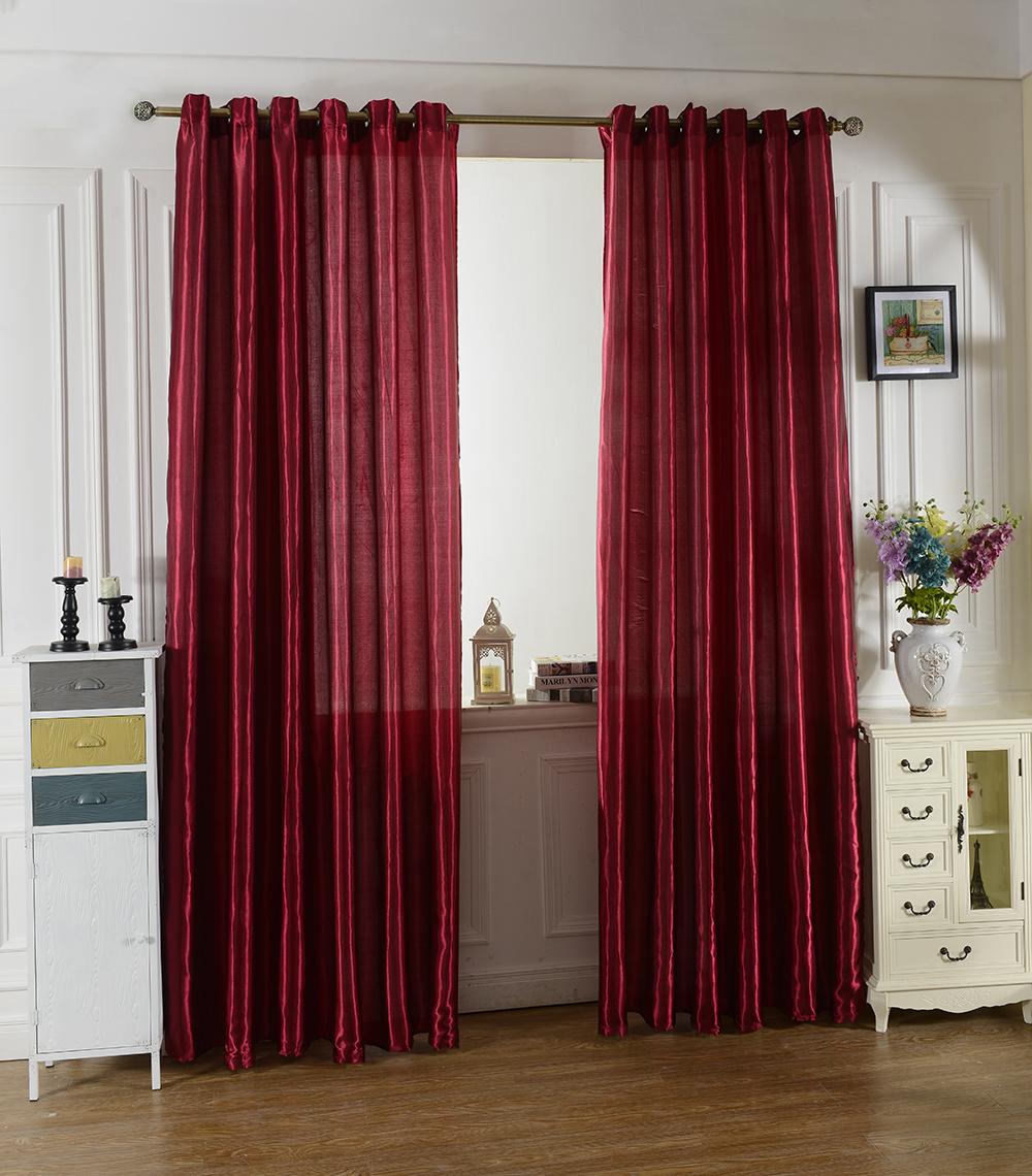 100x200cm Modern Jacquard Window Panel Shade Curtain Drape Blind Wine Red