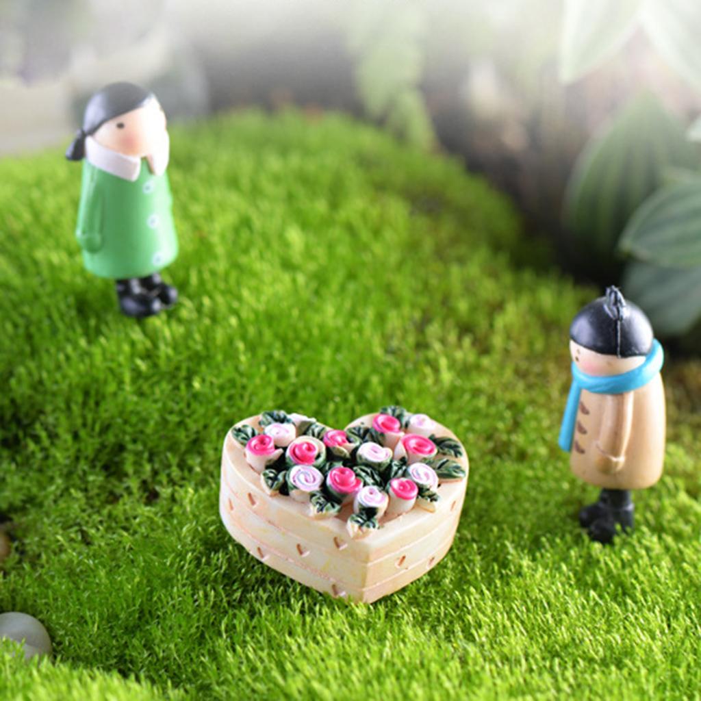 10x Miniature Dollhouse Bonsai Fairy Garden Landscape Heart Flower Bed Decor