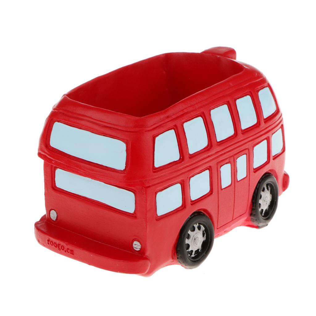 LONDON BUS Resin Cacti Succulent Plant Flower Bed Pot Home Garden Planter