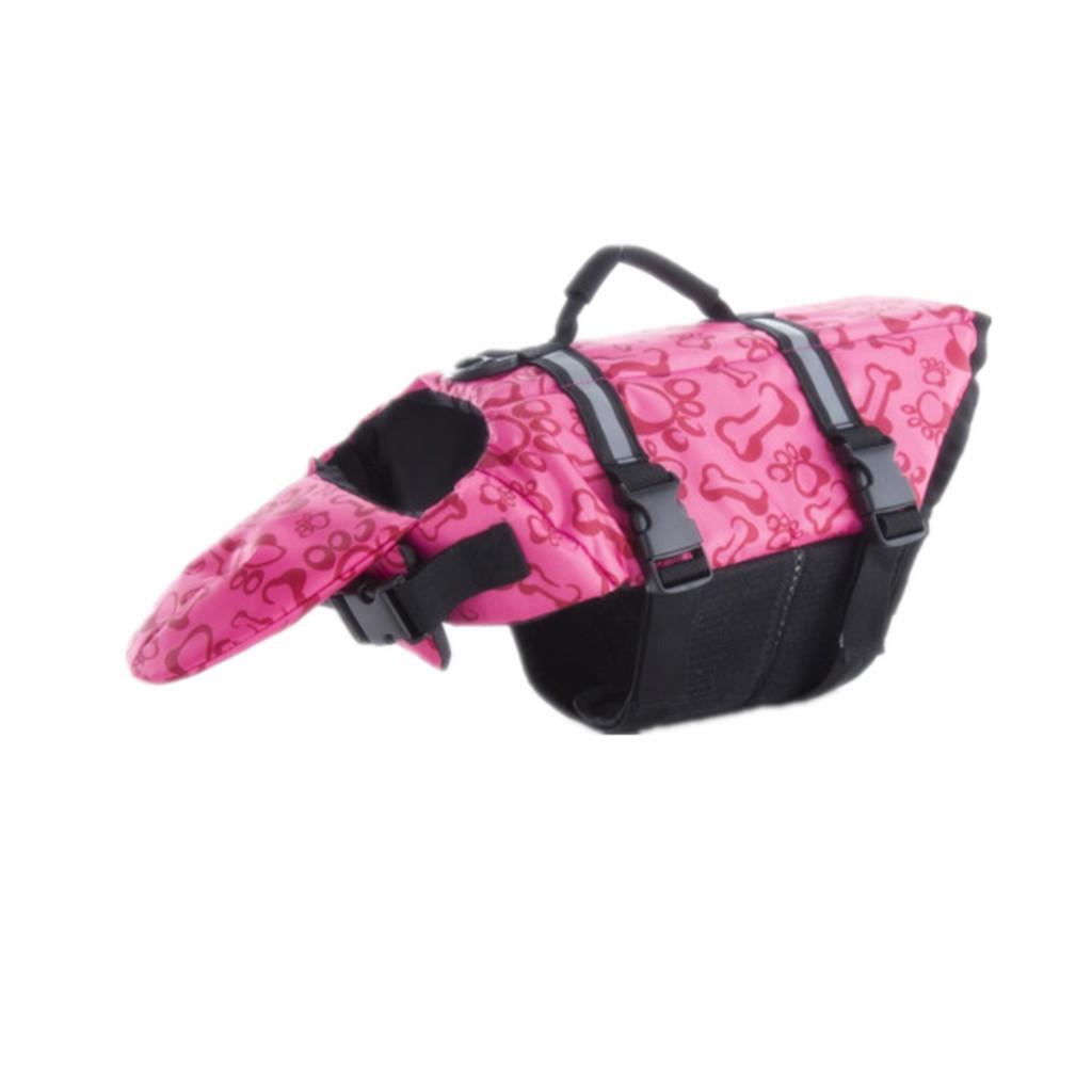 Pet Dog Puppy Preservers Reflective Safety Swimming Vests Life Jacket Pink L