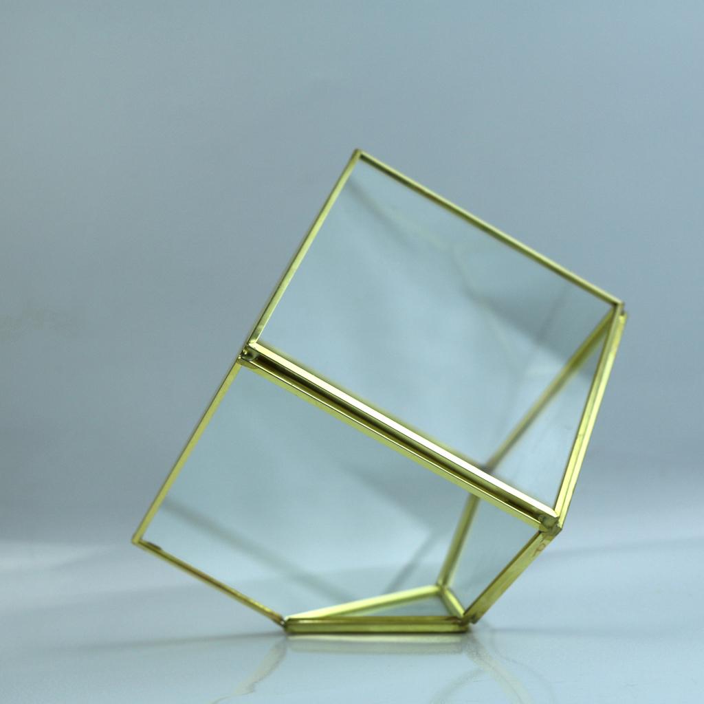 Geometric Glass Flower Pot Terrarium Container Tealight Candle Holder #3