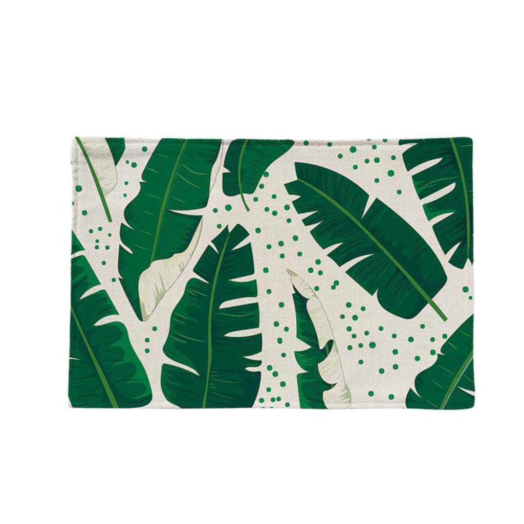 Green Leaf Plants Printing Placemats Table Mats Dining Pad Tableware Mat #4