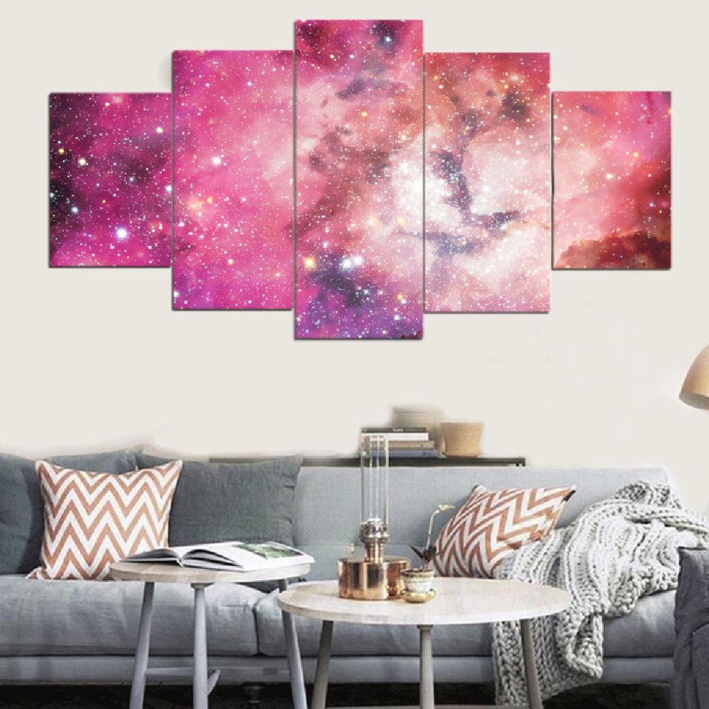 5Pieces Abstract Decorative Painting Universe Series  Color Starry Sky