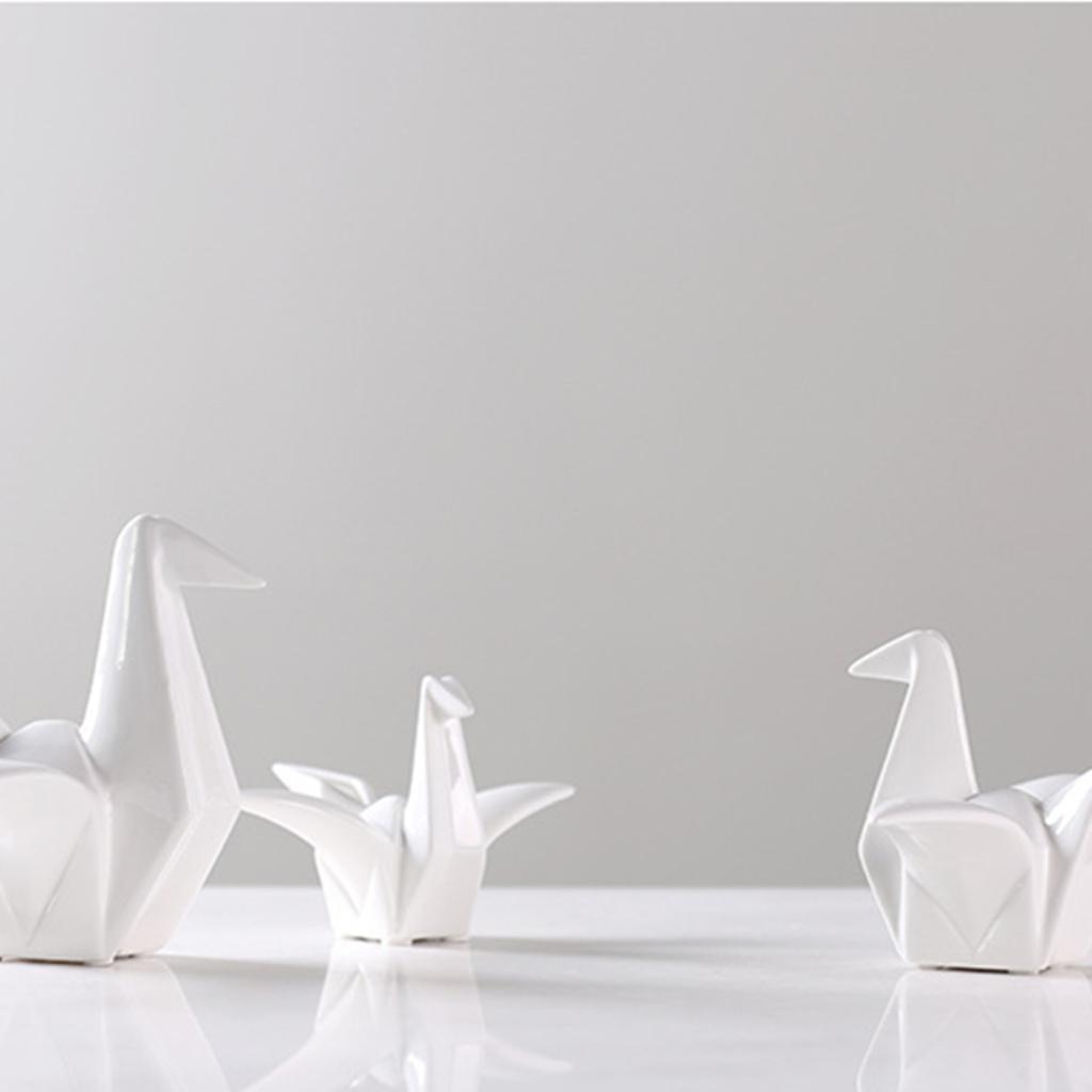 Origami Crane Figurine Statue Home Office Desk Decorative Ornaments Gift M