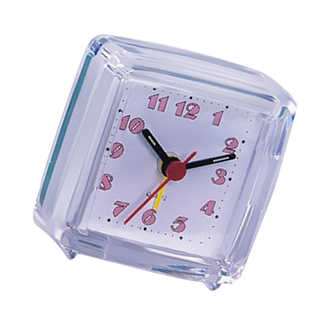 Mini Travel Clock Gradient Sound Desk Alarm Clock Snooze Nightlight 3# White