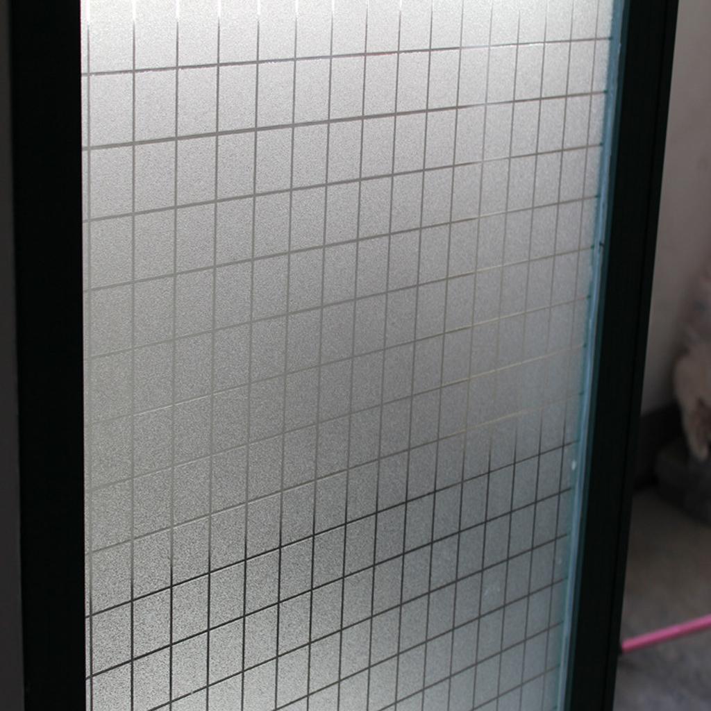Privacy Window Film Static Cling No Glue Glass Sticker  Grid, 40 x 200cm