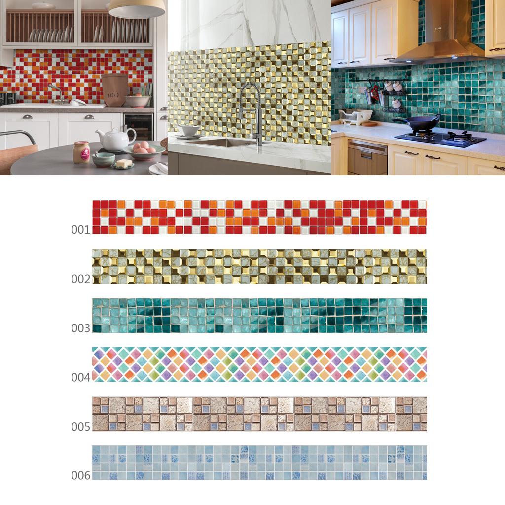 Bathroom Kitchen Removable Mosaic Tile Wall Paper Sticker DIY Home Decor 001