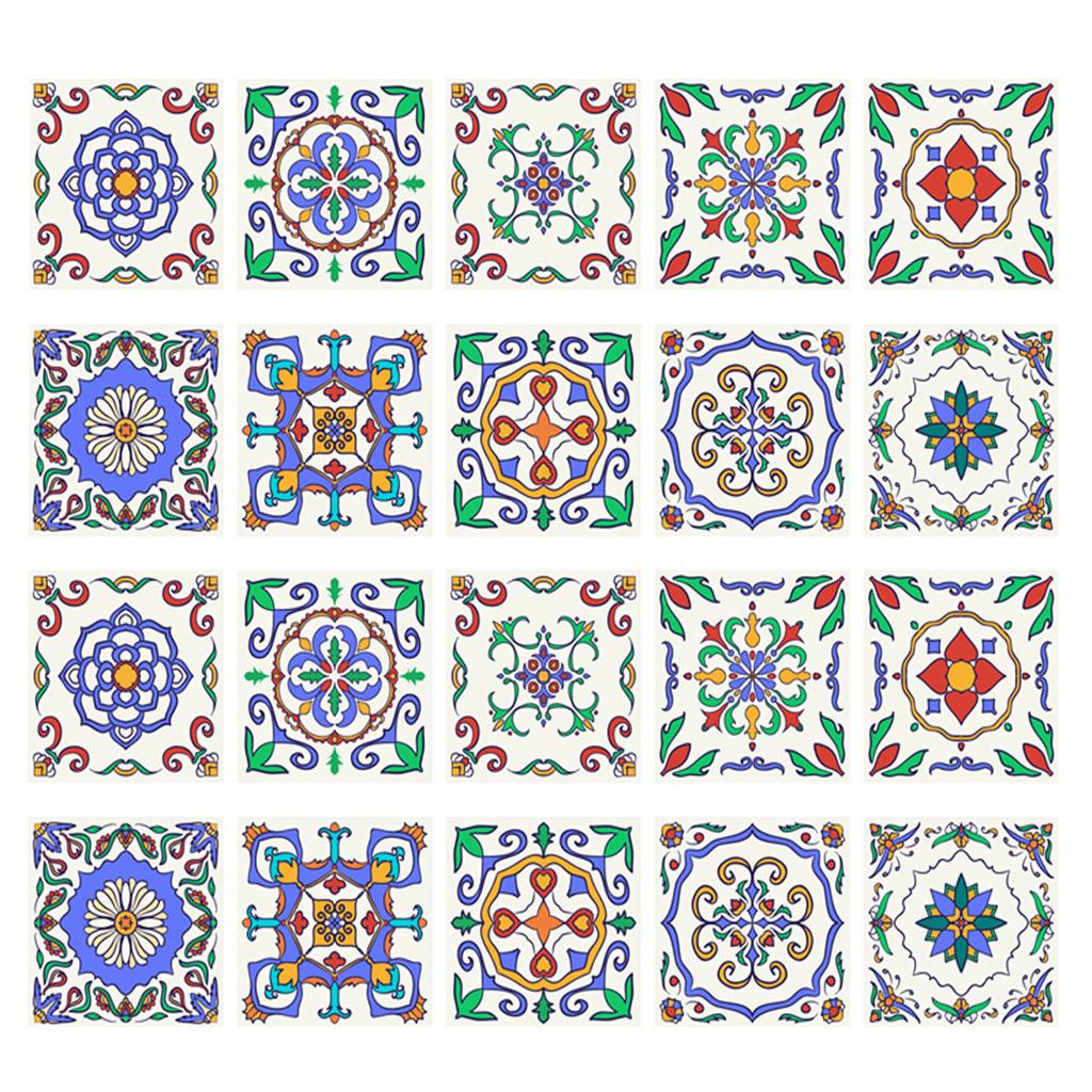 20Pieces Mosaic Wall Tiles Stickers Kitchen Bathroom Waterproof Decals #5