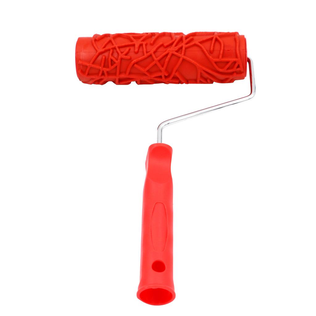 7-Inch Assorted Embossed Pattern Painting Roller with Plastic Handle 7
