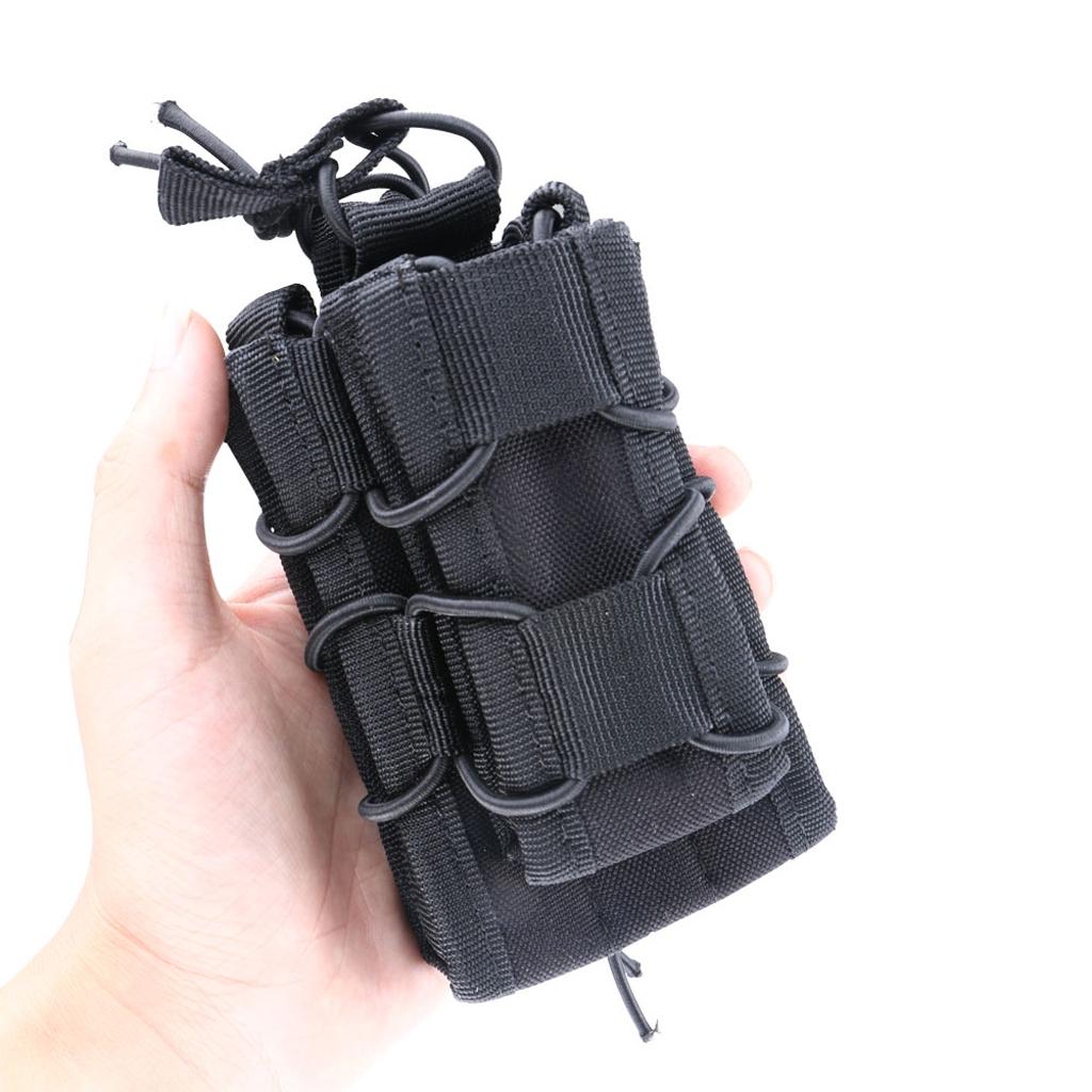 MOLLE Tactical Military Double Rifle and Single  Mag Pouch Black