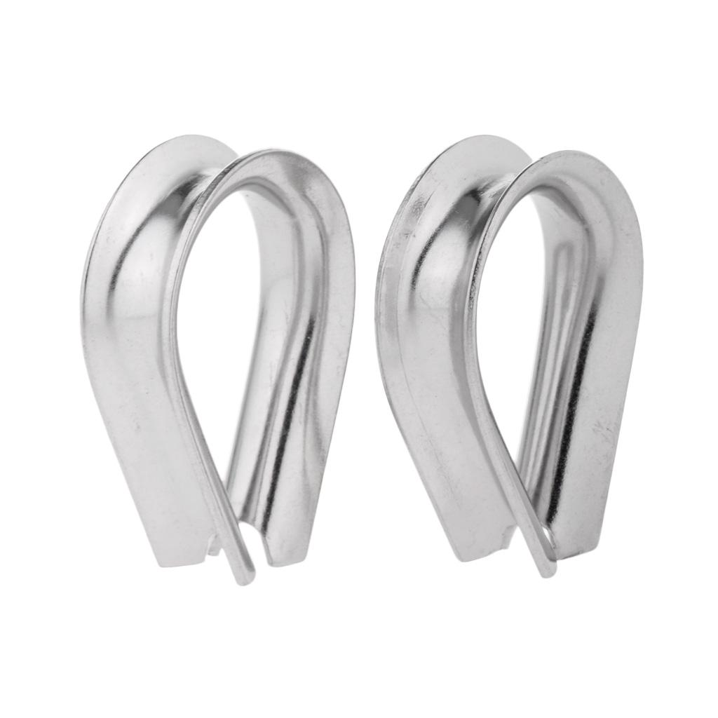 2 Pieces Stainless Steel Heart Shaped Cable Thimbles Wire Rope Fitting 10mm