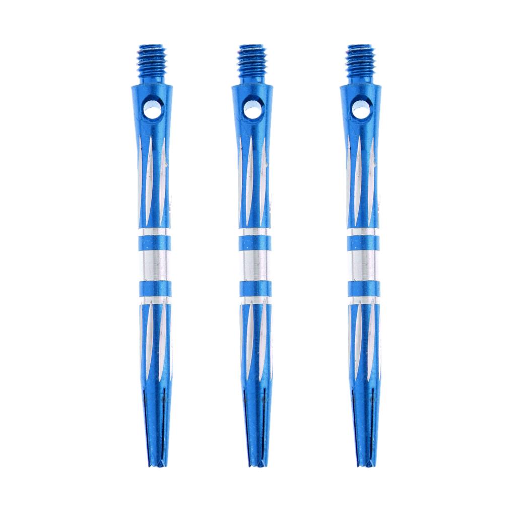 3 Pcs Pro Thread Alloy Re-Grooved Dart Stems Shafts Blue
