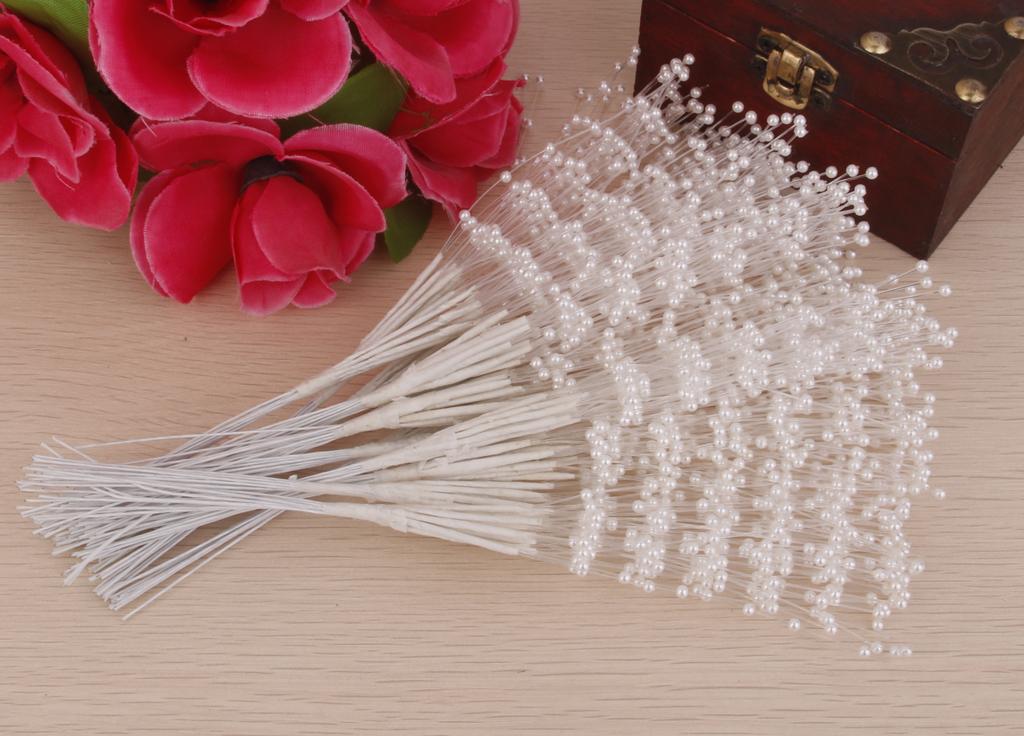 100 Stems Handmade Pearl Bead Spray Wedding Party Bouquet Cakes Crafts