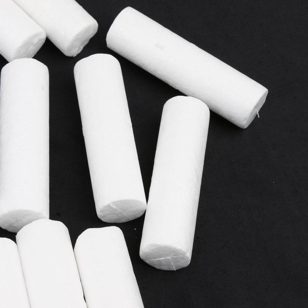 20pcs White Modelling Craft Polystyrene Foam Cylinder Pillar 88mm