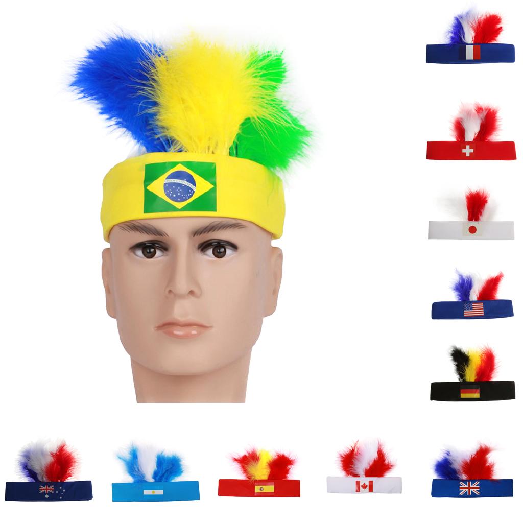 Fashion Women Men Sport Headband Feather Stretch Head Band Hair Germany