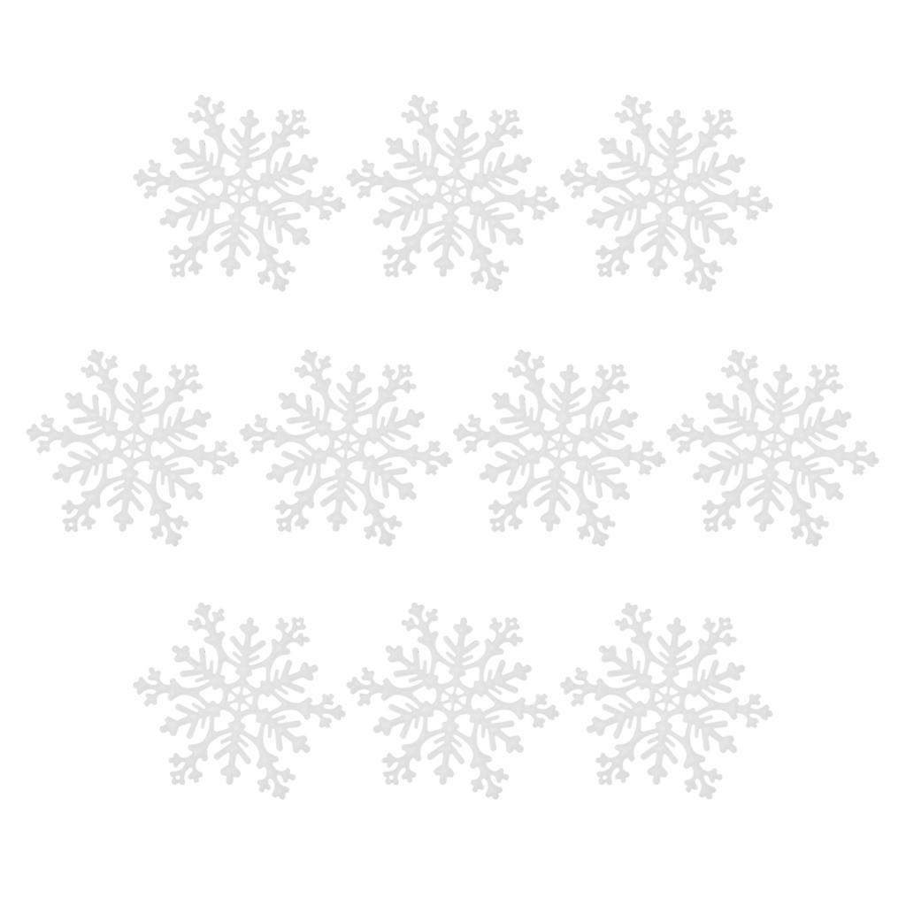 10Pcs 10.5cm White Plastic Snowflake for Christmas Ornaments