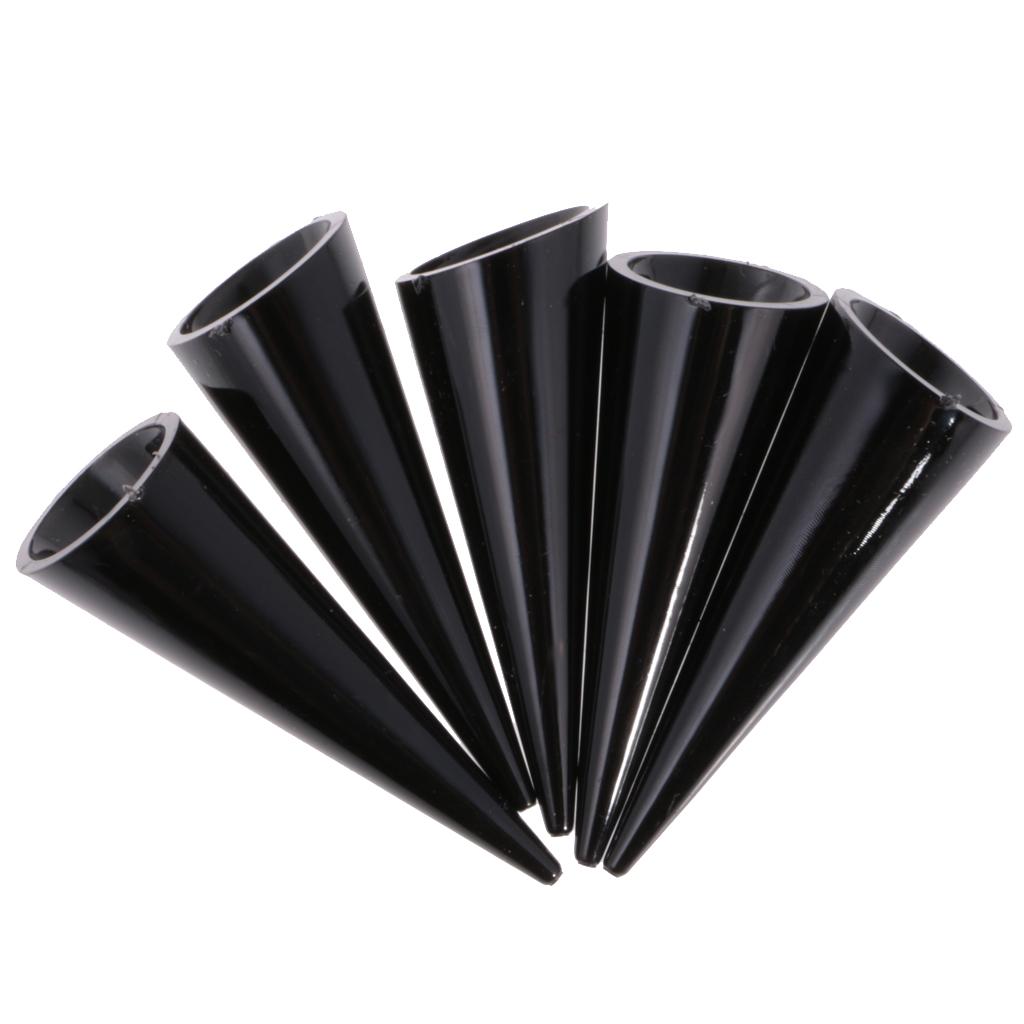 5 Piece Plastic Finger Cone Ring Stand Jewelry Display Holder Showcase Black