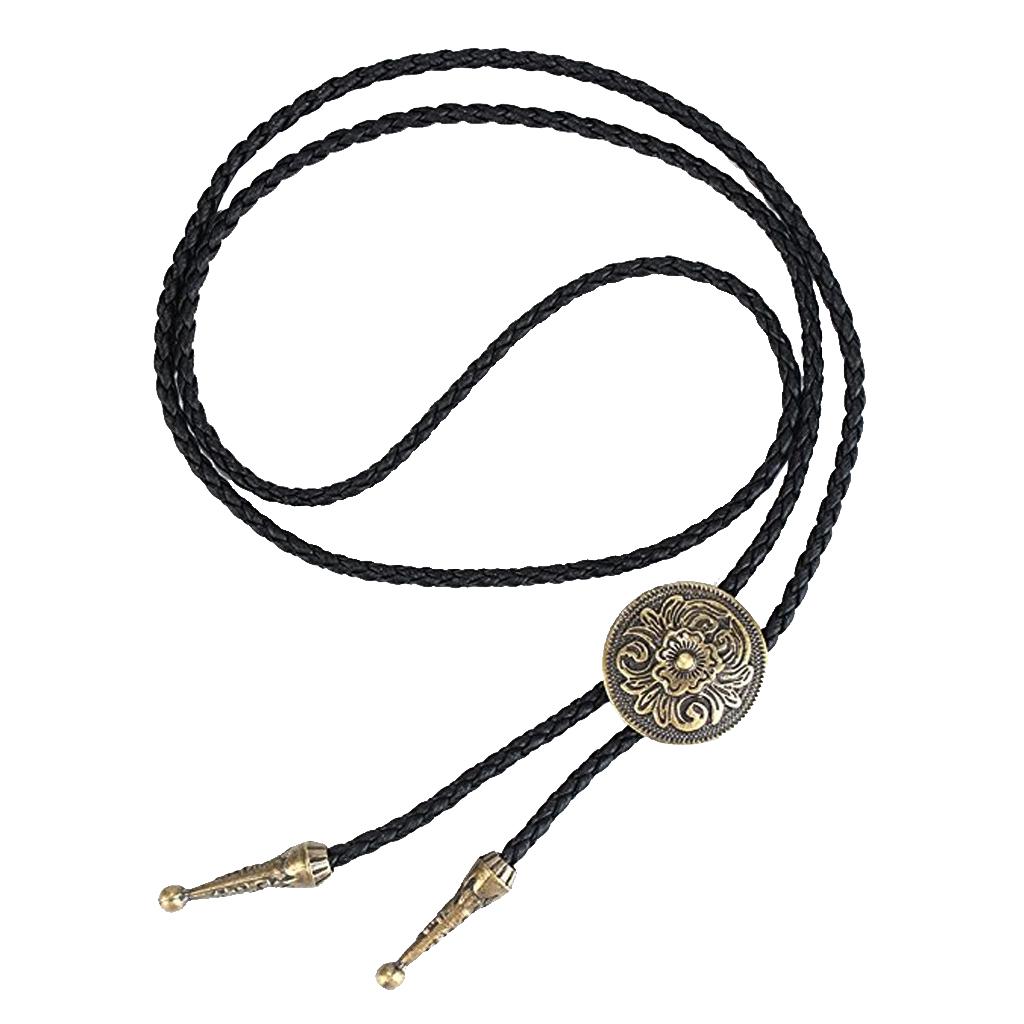  Exquisite Embossed Ancient Tang Grass Pattern Bolo Tie Classical Tie silver