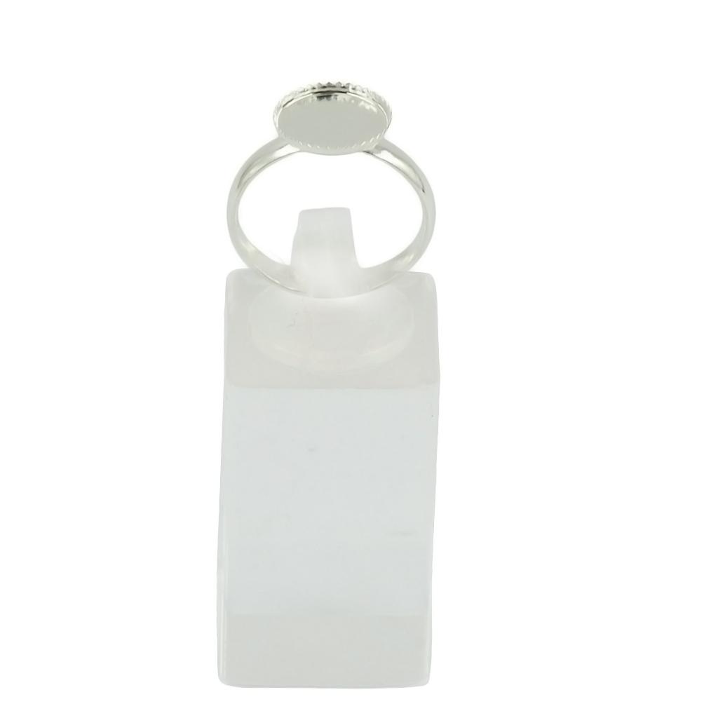 10 Pieces Adjustable Blank 10mm Bezel Cabochon Ring DIY Making Silver White