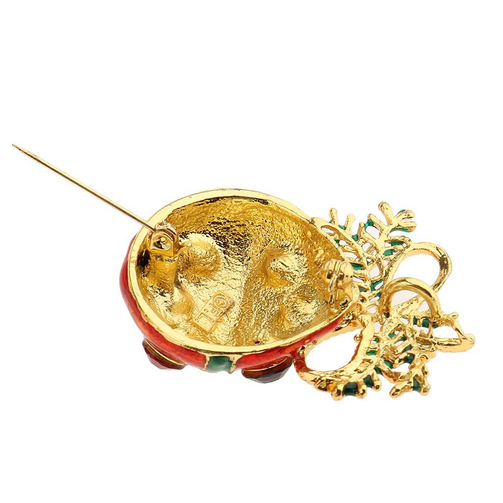 2 en 1 Broche Pendentif Fruit de Noël en Strass Pin Accessoire Vêtement de Noël