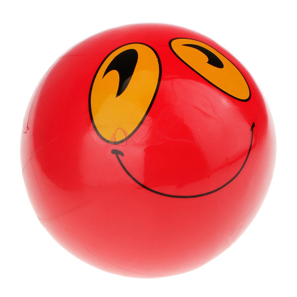 9" Inflatable Smile  Beach Pool Ball Kids Toy-Red