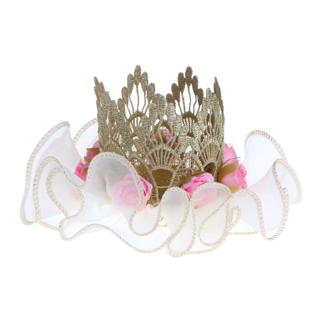 Lovely Baby Girl Rose Flower Crown Headband Birthday Party Fancy Dress Pink