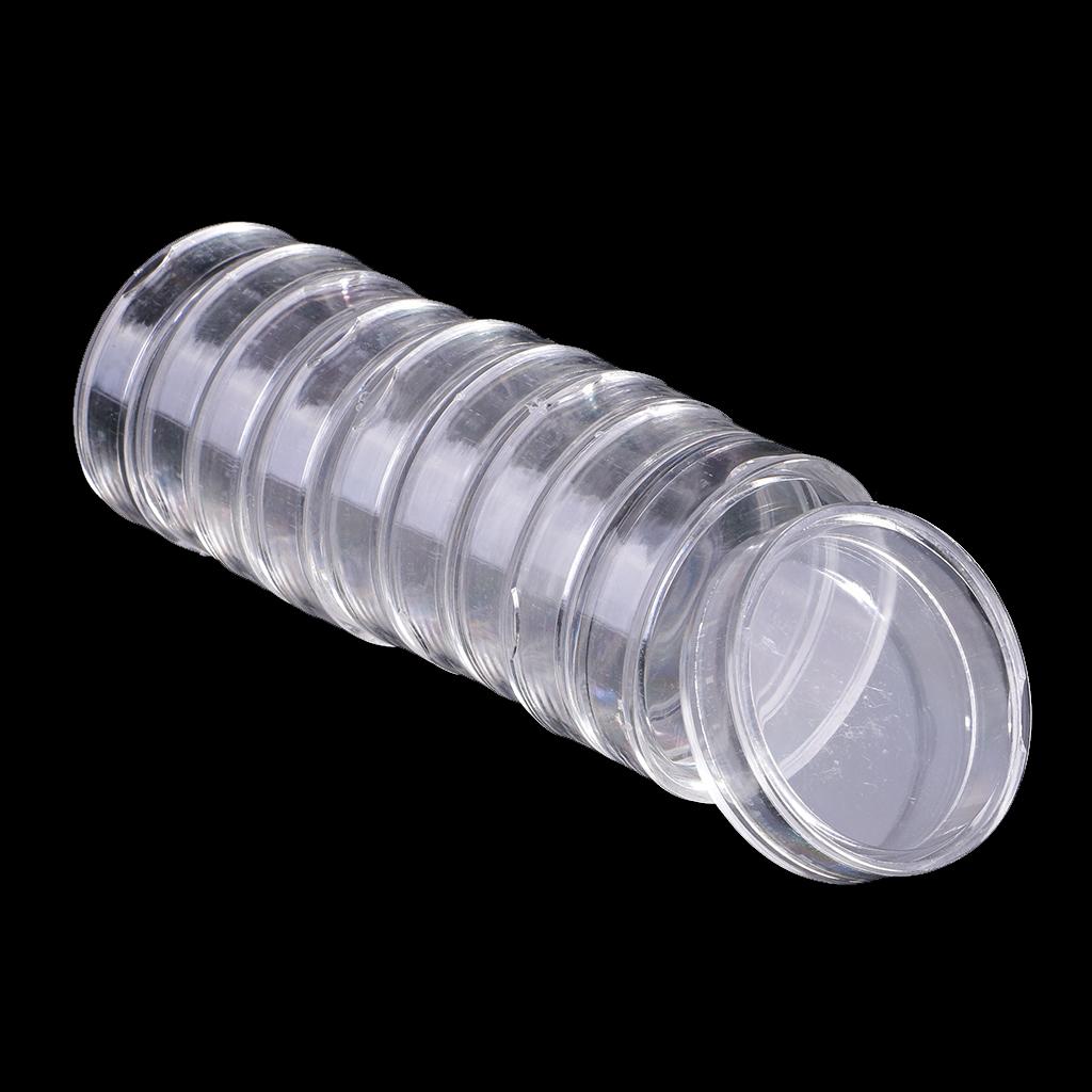 20pcs Clear Round Plastic Coin Capsules Container Storage Holder Case 41mm