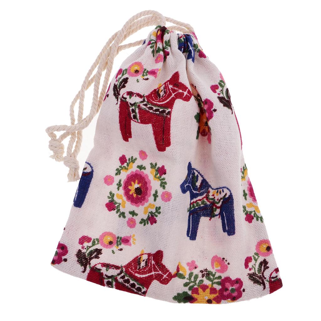 Cotton Linen Drawstring Sack Pouch Burlap Jute Storage Bag Wedding Gift Bag