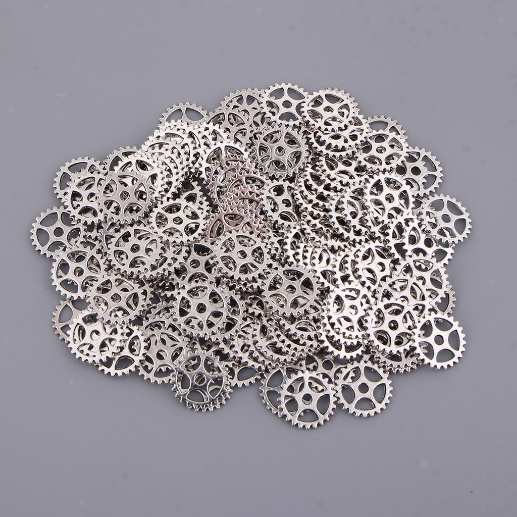 160 GEAR CHARMS PENDANTS STEAMPUNK COGS AND GEARS MADE FROM ALLOY 15mm CRAFT