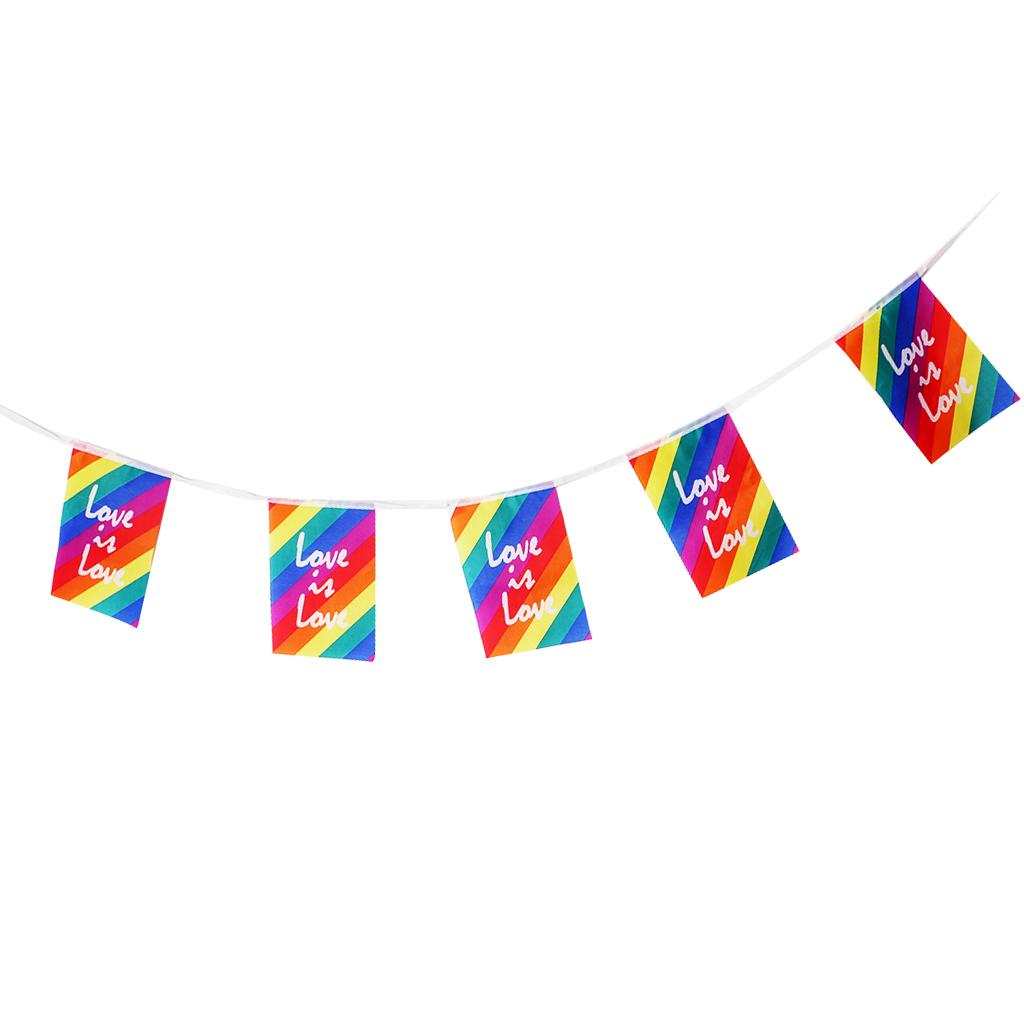 Rainbow Flag 2018  String Flag for Sport Bars Party Decorations 5.5M