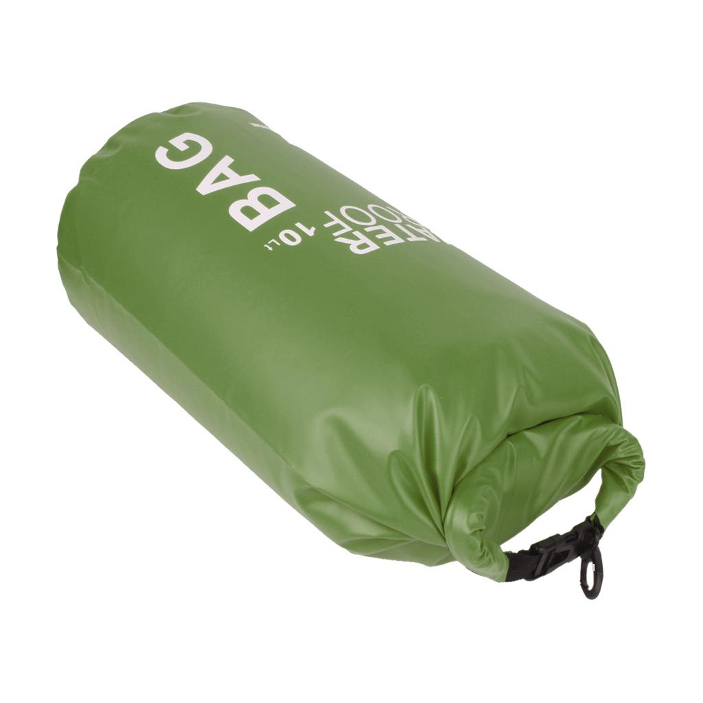 10L Waterproof Dry Bag Pouch Camping Boating Kayaking Rafting Canoeing Green