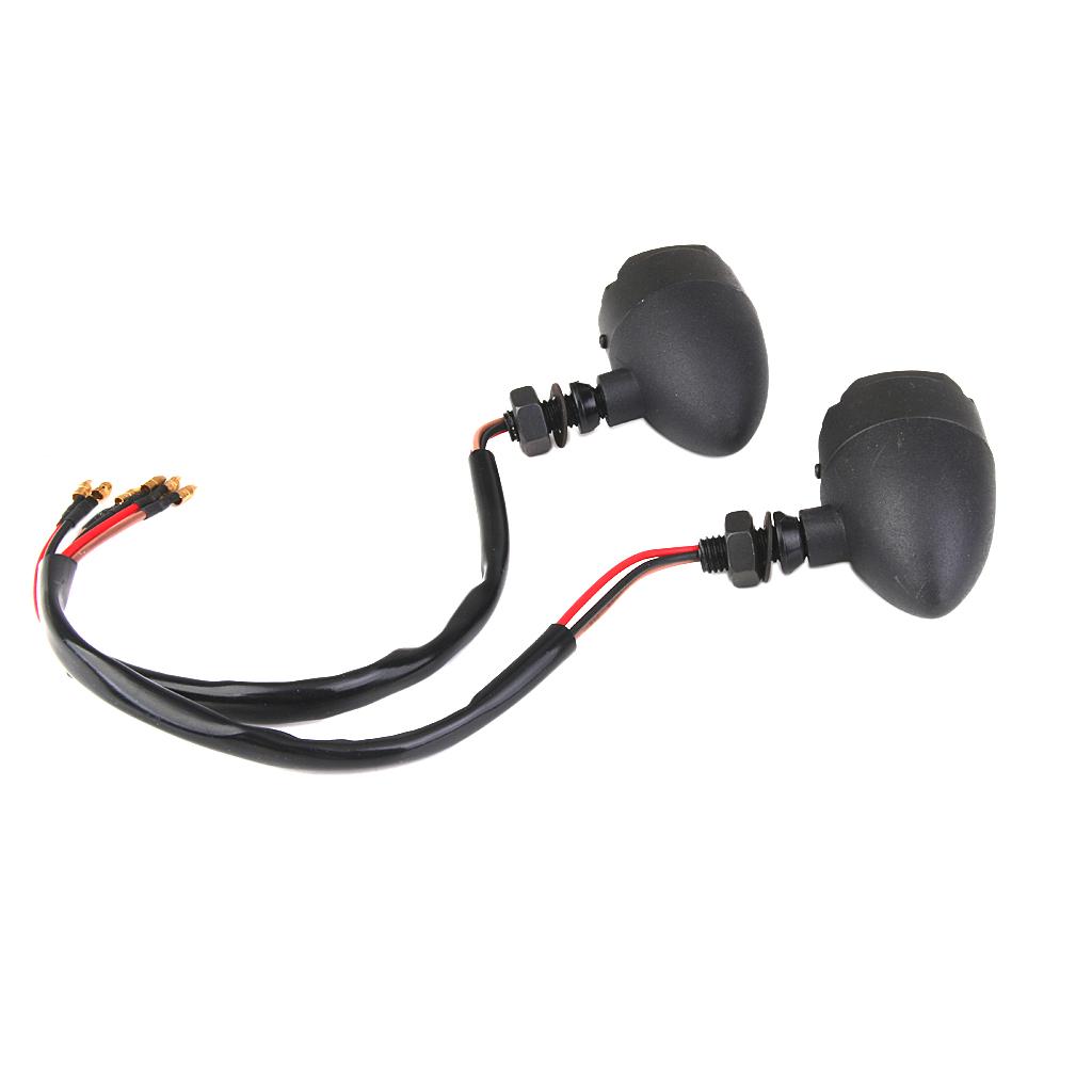 2 x Black Motorcycle Turn Signals Blinker Indicator Lights