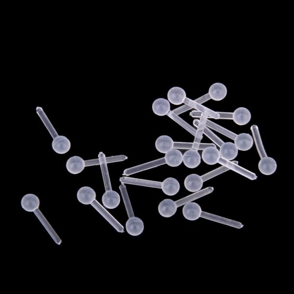 20pcs 18G Clear Acrylic Nose Studs Ring Bone Piercing Jewelry Universal