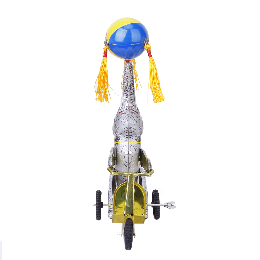 Wind-up Toy Elephant Play Ball On Tricycle