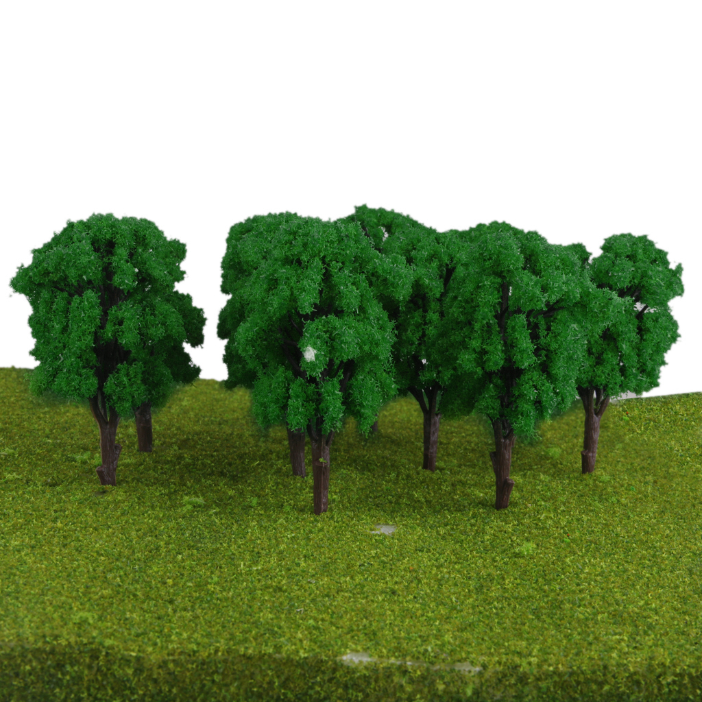 10 Pcs Scenery Landscape Train Model Old Trees Scale 1/100 Jade Green