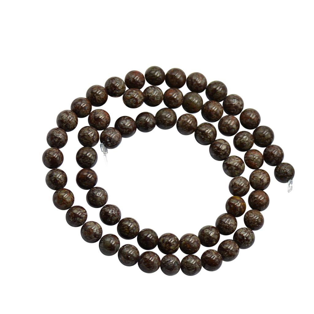 6mm coffee Brown Snowflake obsidian Jasper Loose Beads 15'' Round