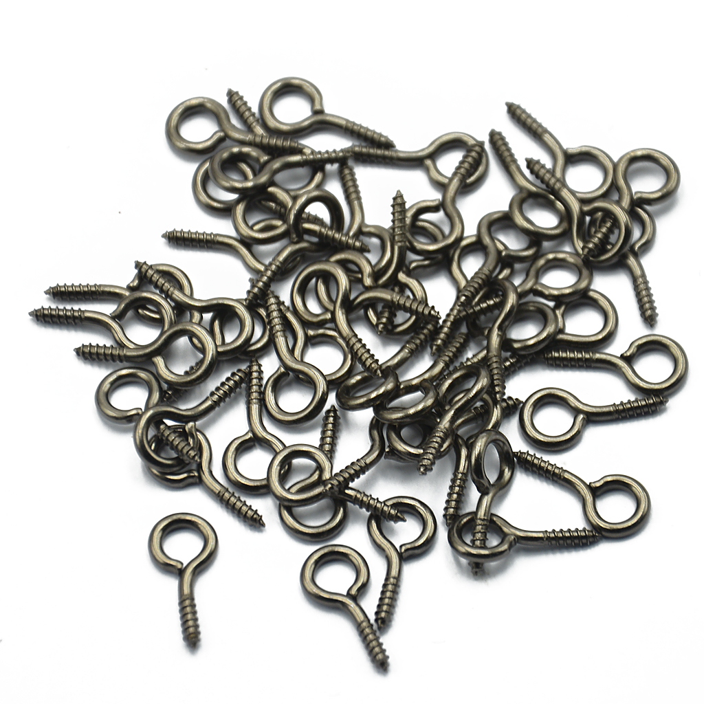 50pcs Metallic Black Screw Eye Pin Jewelry Making Finding 