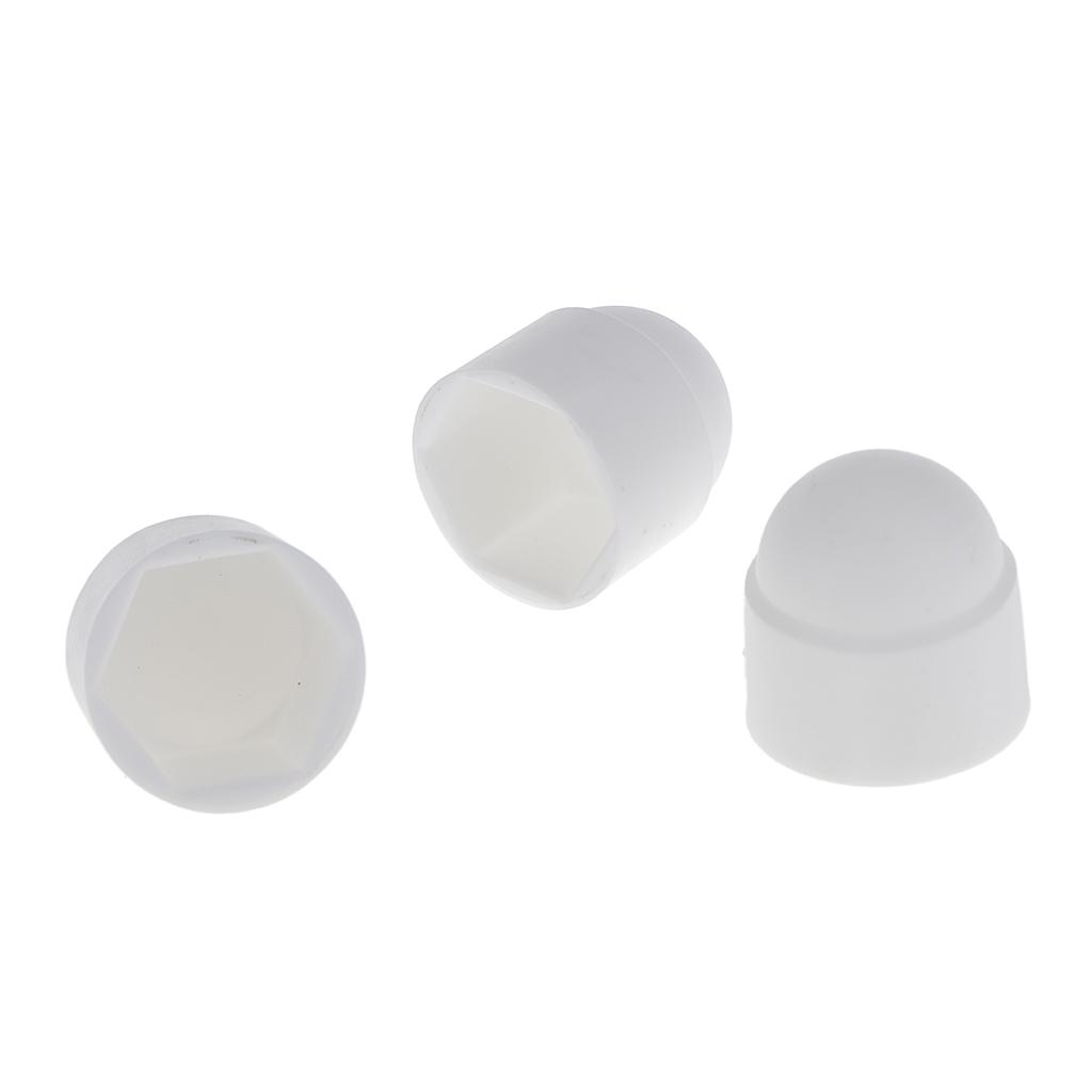 10pcs M12 White Dome Bolt Nut Protection Caps Cover Hexagon Screws