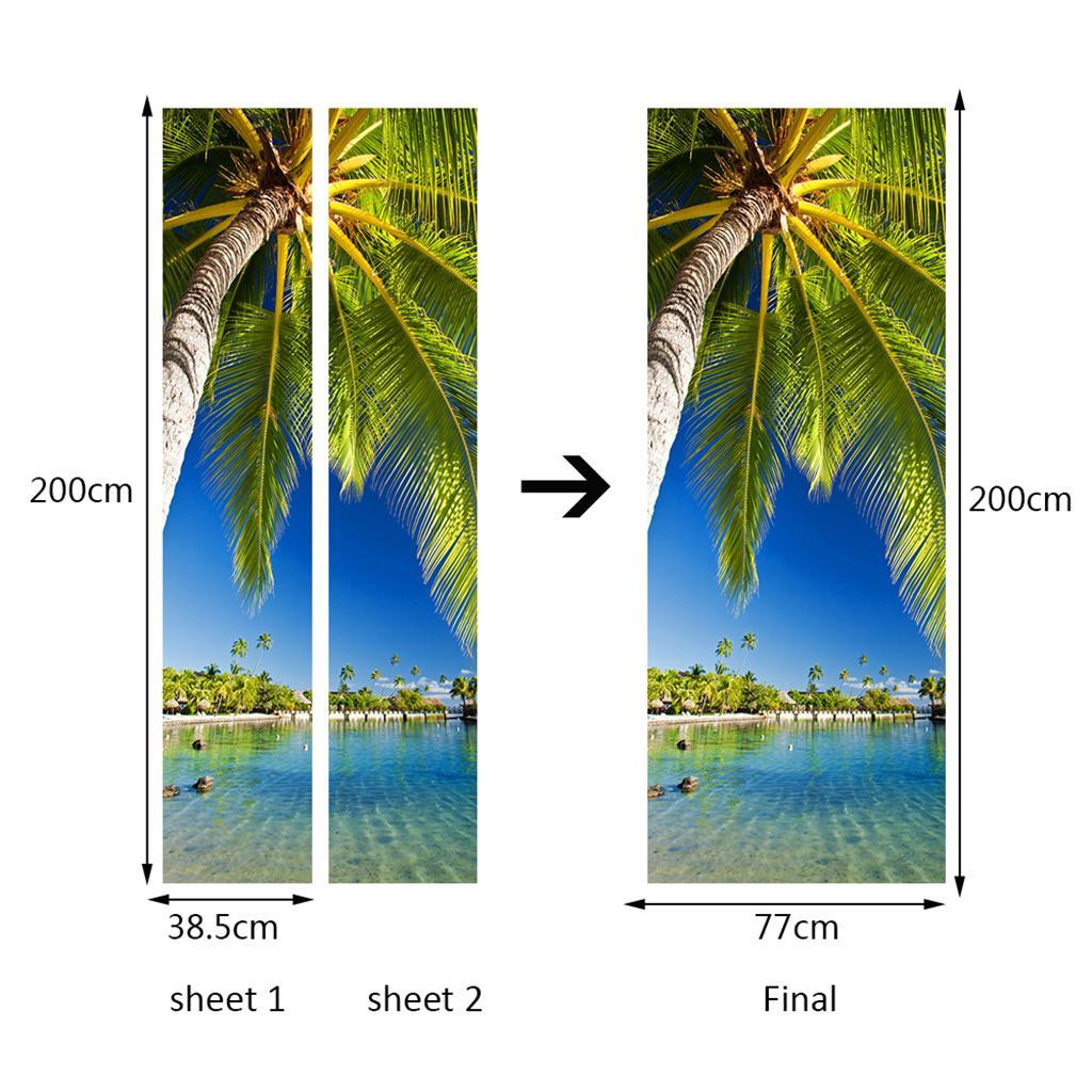 Abstract 3D Effect Door Mural Wall Stickers DIY Home Decorative Art Work Decals