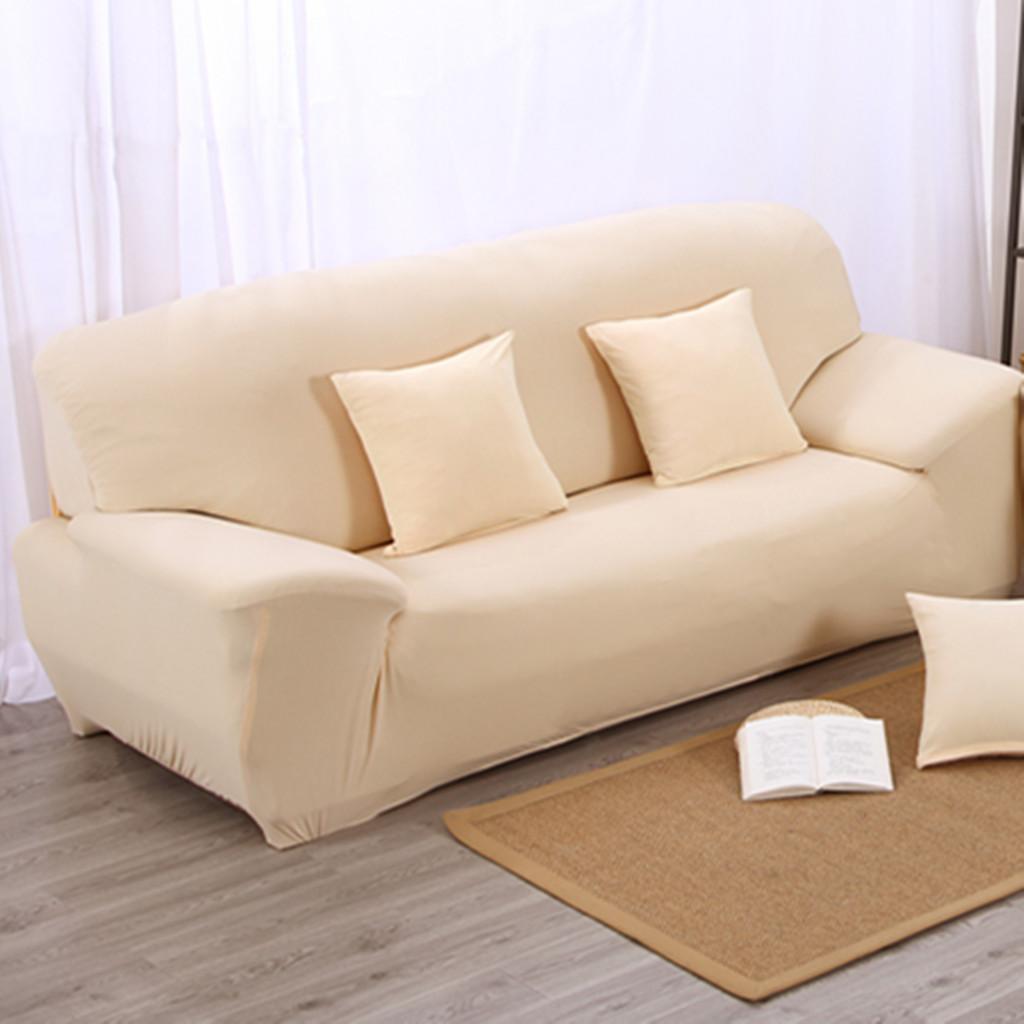 Spandex Stretch 2- Seater Sofa Couch Seat Cover Slipcover Case  Beige