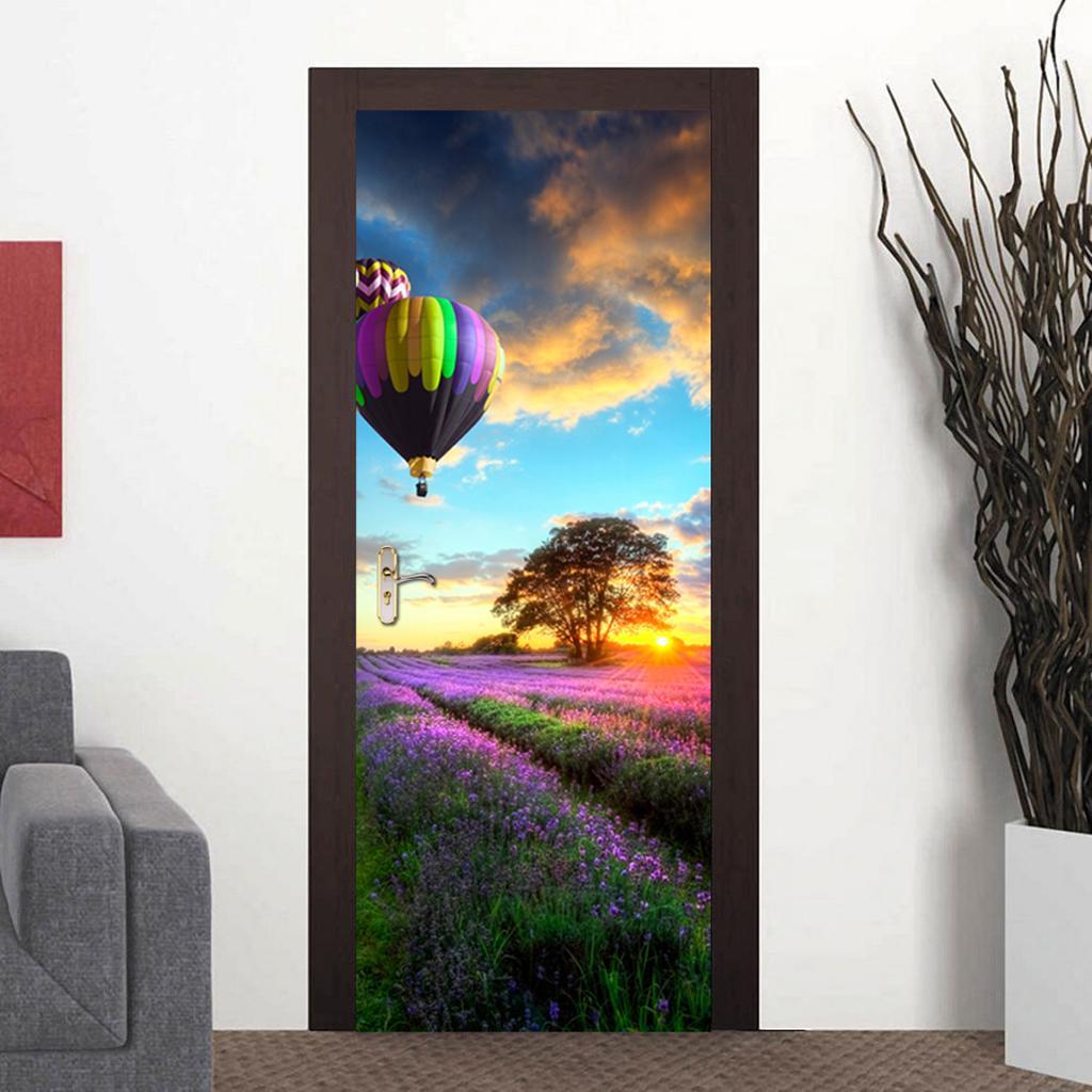 Abstract 3D Effect Door Mural Wall Stickers DIY Home Decorative Art Work Decals