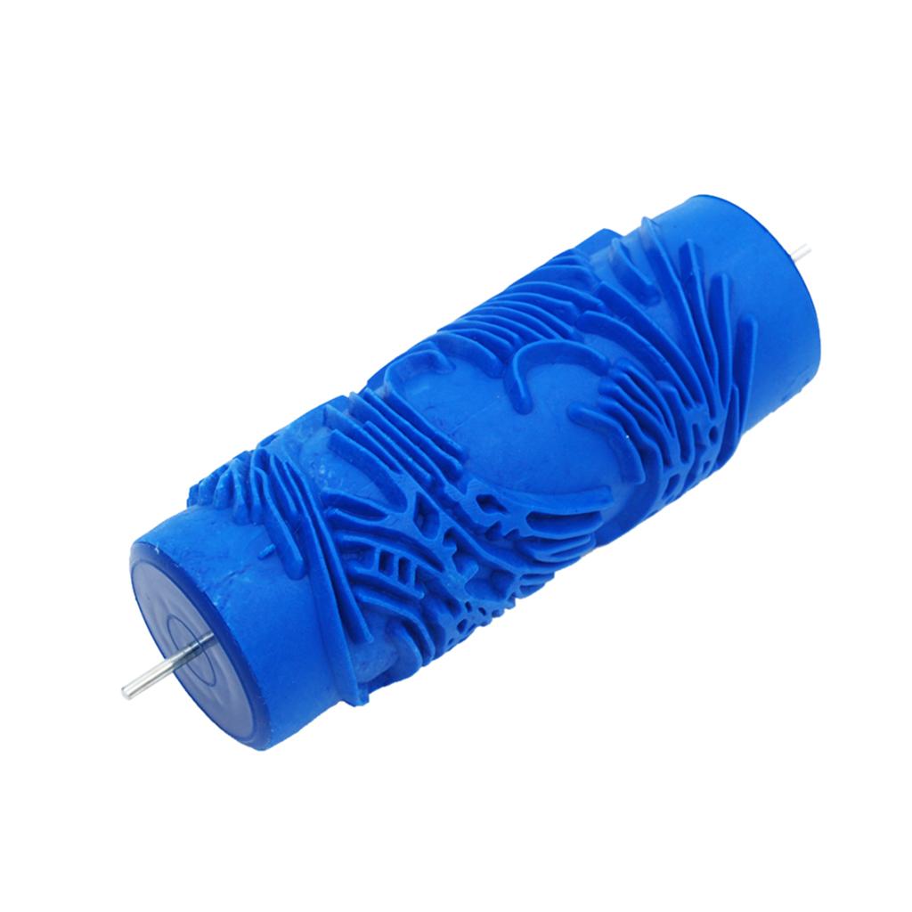 5inch Wall Painting Decor Rubber Printing Roller DIY Paint Brush Blue 021Y
