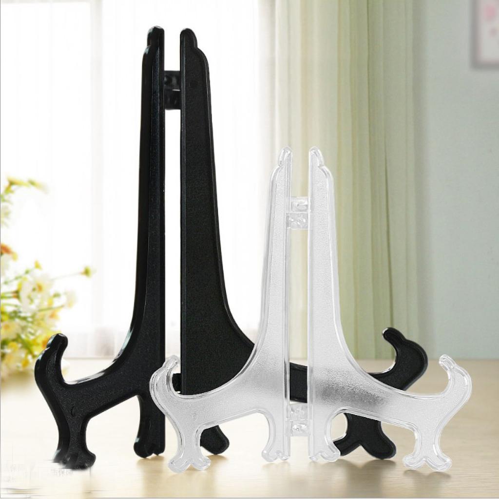 5-Piece Plastic Easel Stands Dish Plate Picture Photo Frame Display Rack 1# 10cm H