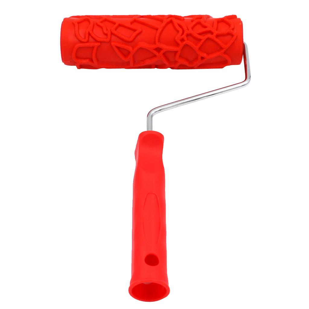 7-Inch Assorted Embossed Pattern Painting Roller with Plastic Handle 8
