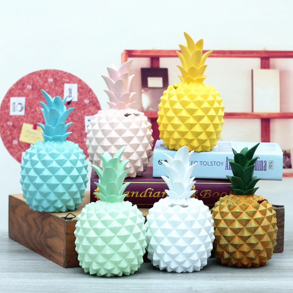 Resin Pineapple Money Boxes Piggy Box Cute Gift Home Decoration White S