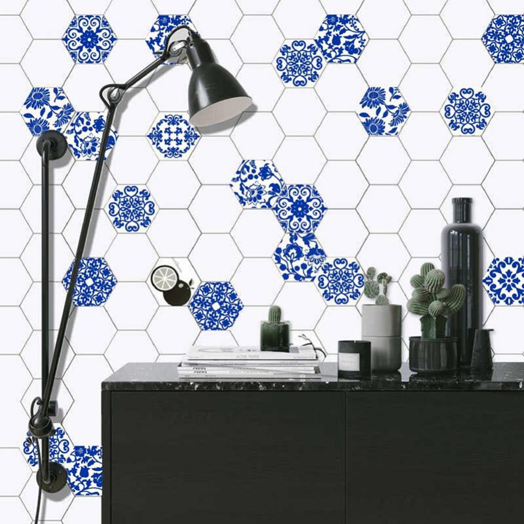 10 Pieces Hexagonal Wall Tiles Stickers Kitchen Bathroom Tile Decal #2