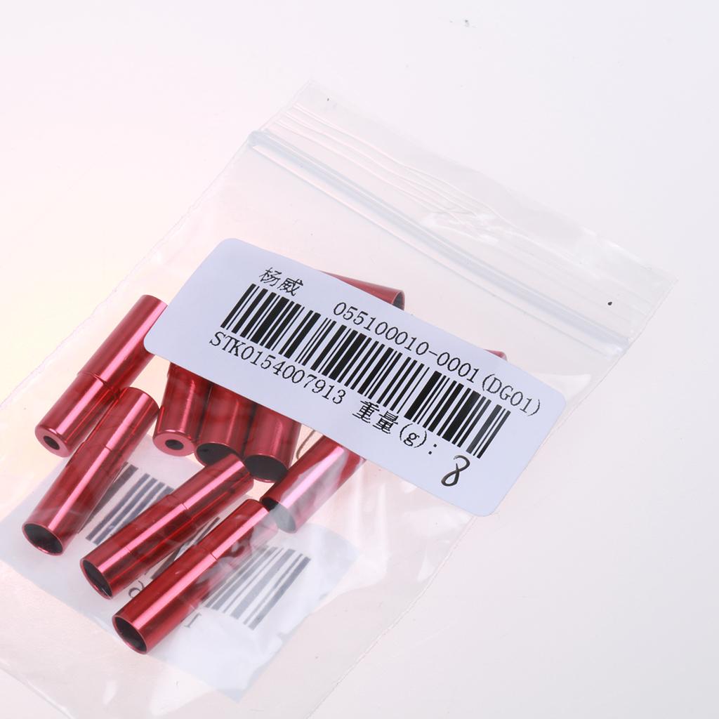 Pack of 10 Bicycle Brake Gear Aluminum Alloy Housing Ferrule Cap Red 