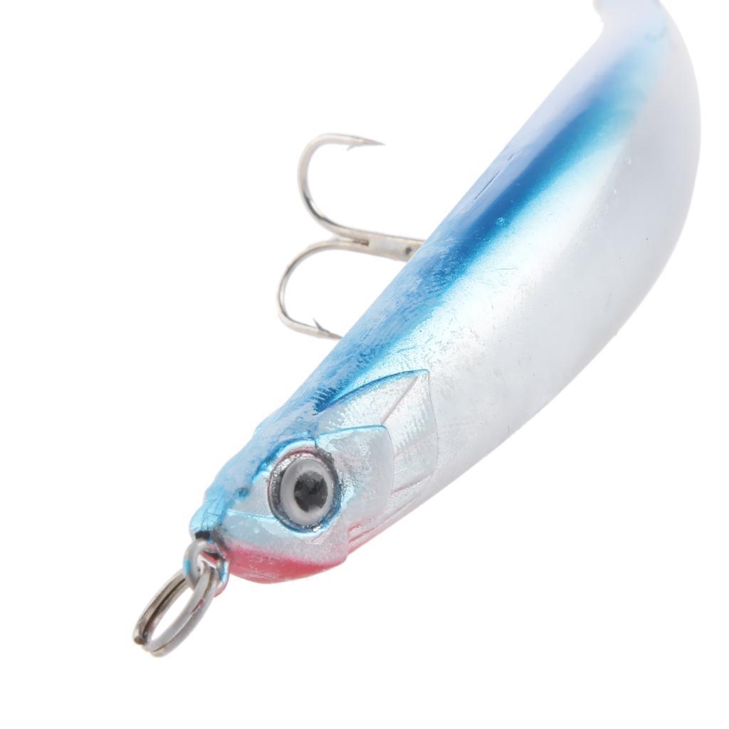 Saltwater 11cm Topwater Fishing Lures Baits Treble Hooks Crankbait Blue