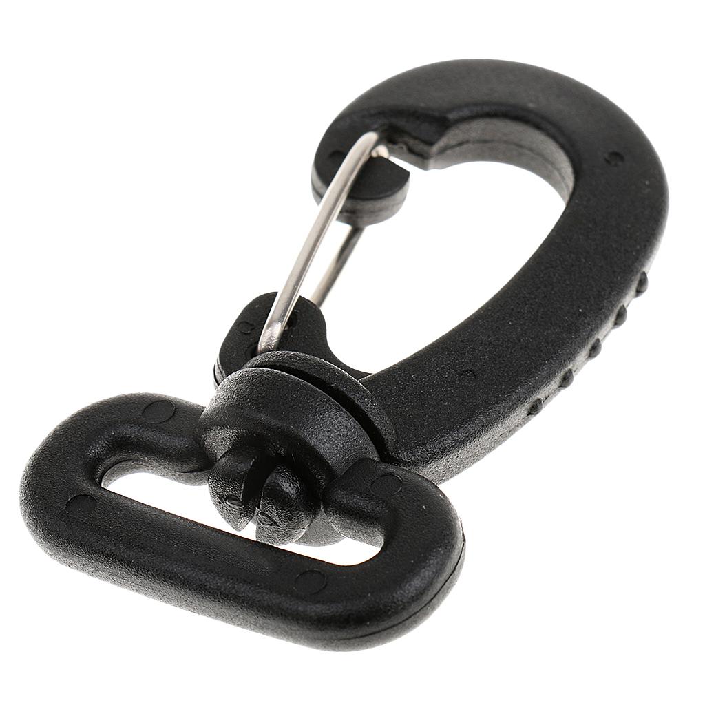 Nylon Swivel Snap Hook Clip Backpack Webbing Buckle Black 25MM