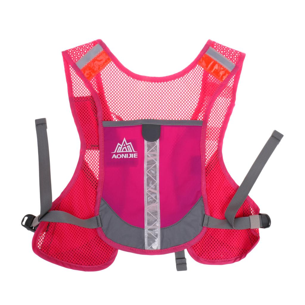 Running Cycling Vest Backpack Sports Hydration Water Bladder Bag Rose Red